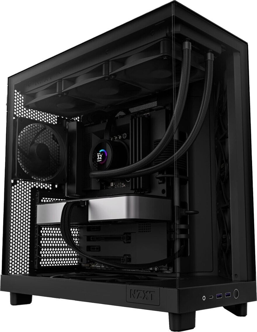 NZXT H6 Flow ATX Mid-Tower Case with Dual Chamber - Black