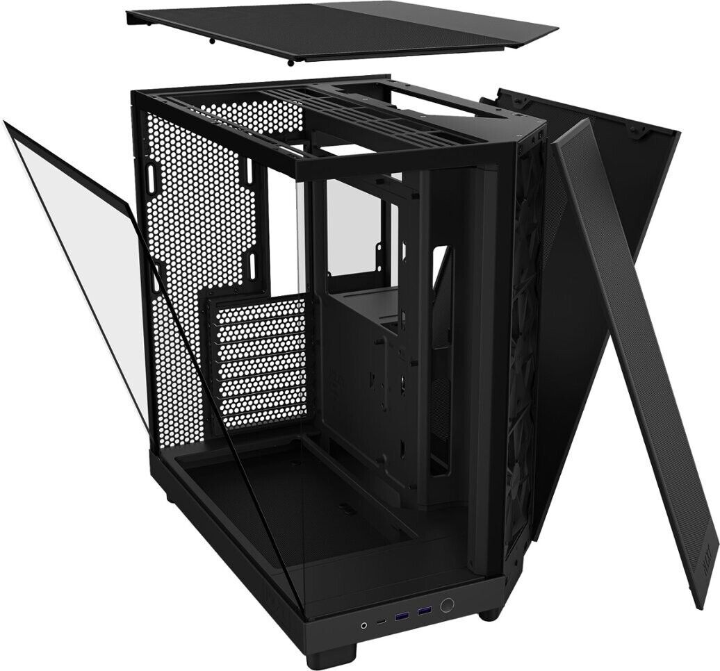 NZXT H6 Flow ATX Mid-Tower Case with Dual Chamber - Black