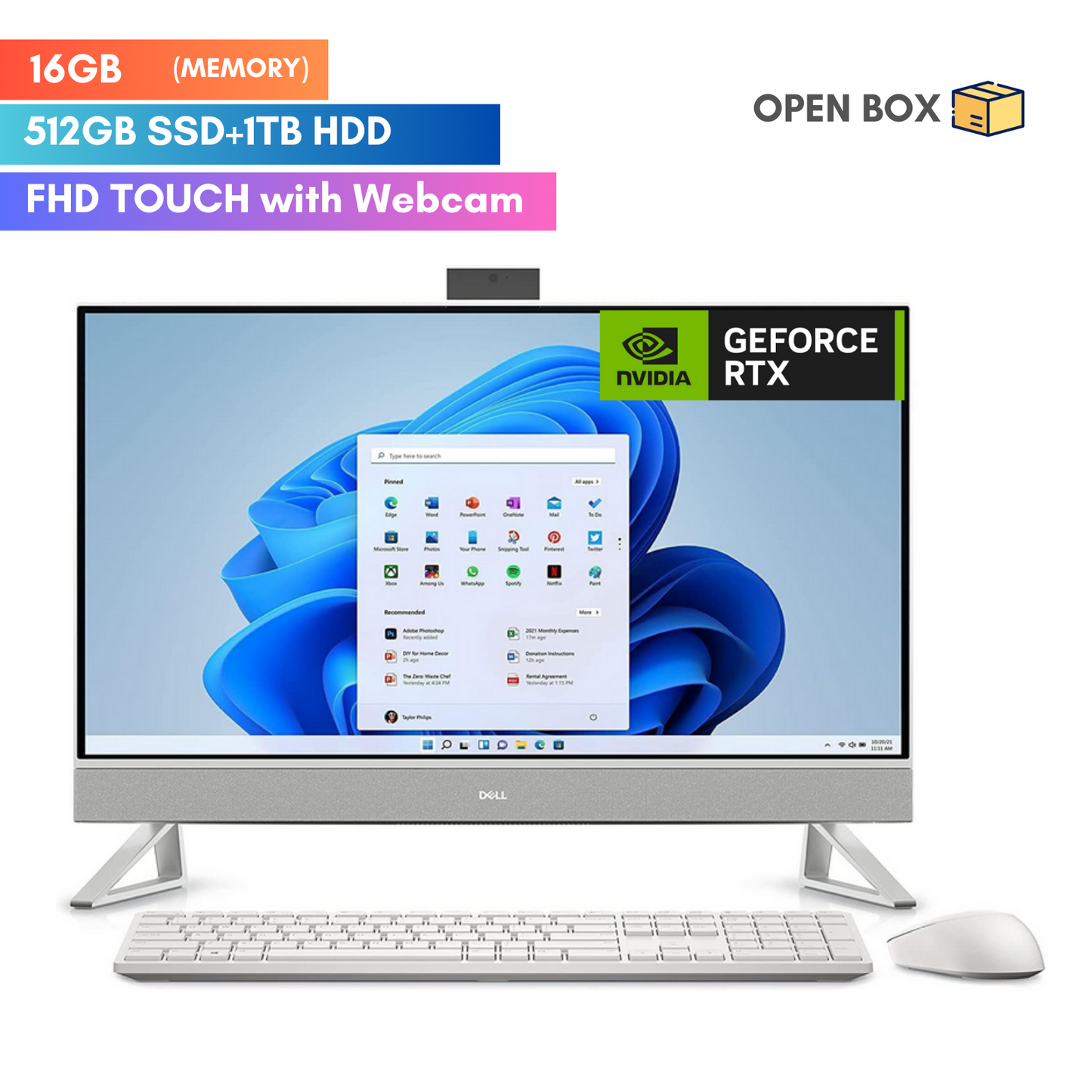 Dell Inspiron 7710 All-in-One Desktop 27" Touchscreen i7-1255U 16GB/512GB+1TB